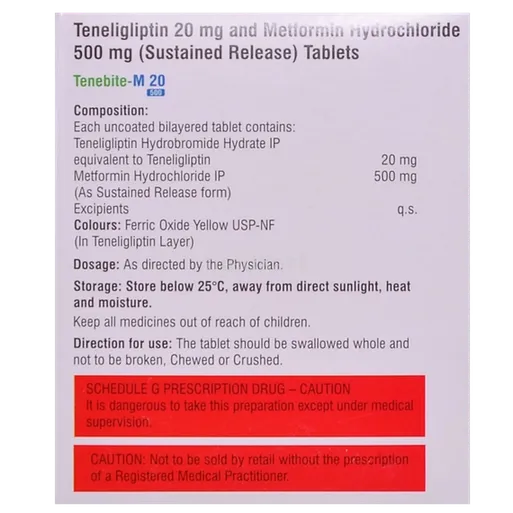 tenebite m 20/500mg tablet 15's